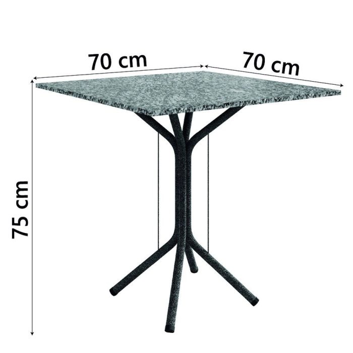 Conjunto Sala De Jantar Mesa Thais Com 4 Cadeiras Diva 0,70m Granito Preto Craquelado/Folha Artefamol - Imagem 3