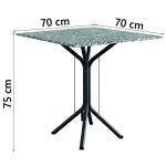 Conjunto Sala De Jantar Mesa Thais Com 4 Cadeiras Diva 0,70m Granito Preto/Folha Artefamol - Imagem 3