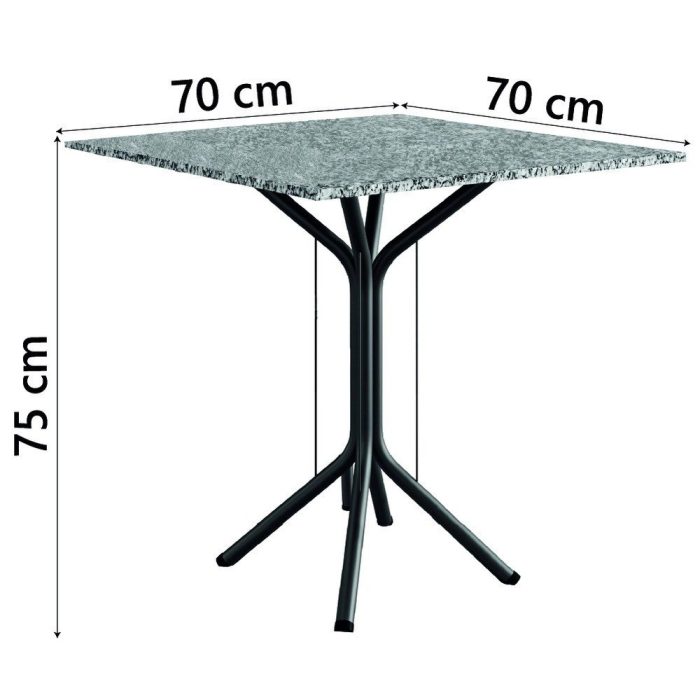 Conjunto Sala De Jantar Mesa Thais Com 4 Cadeiras Diva 0,70m Granito Preto/Folha Artefamol - Imagem 3