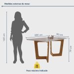 Conjunto Sala De Jantar Nápoles Tampo Vidro/MDF com 8 Cadeiras Luísa Smart Plus - Imagem 2