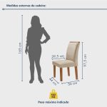 Conjunto Sala De Jantar Nápoles Tampo Vidro/MDF com 8 Cadeiras Luísa Smart Plus - Imagem 3