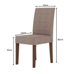 Conjunto Sala De Jantar Retangular Mesa Kate 120cm E 04 Cadeiras Josi Amêndoa Com Off White - Imagem 3