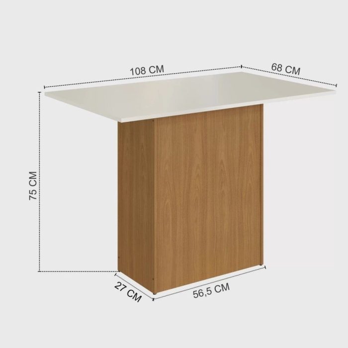 Conjunto Sala de Jantar 1 Mesa Tampo mdp Retangular com 4 Cadeiras Dalila Yescasa - Imagem 3