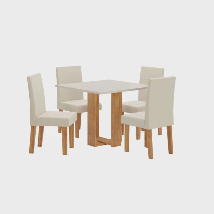 Conjunto Sala de Jantar Chiara Quadrada com 4 Cadeiras Vênus - Imagem 2