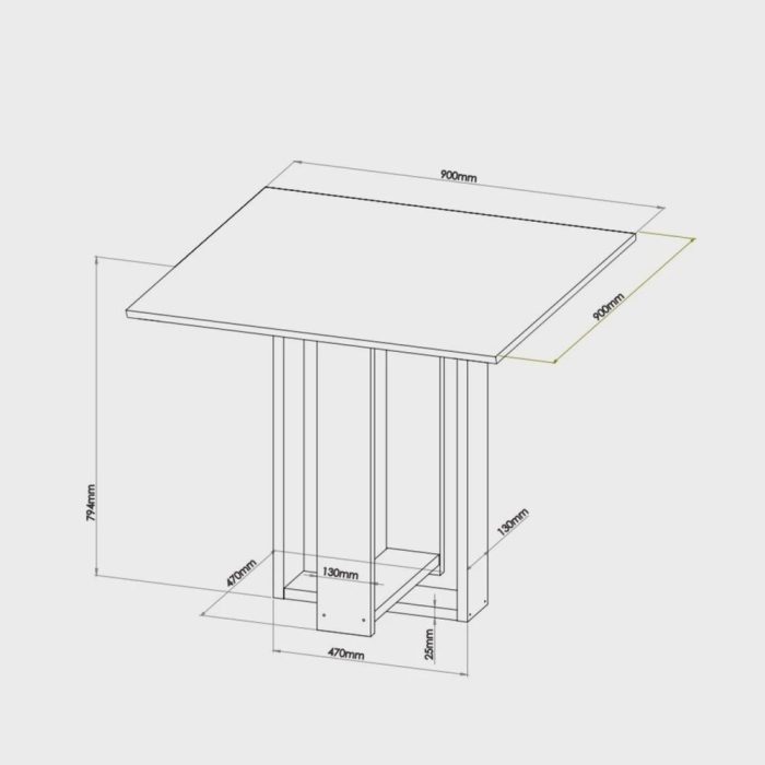 Conjunto Sala de Jantar Chiara Quadrada com 4 Cadeiras Vênus - Imagem 3