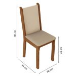 Conjunto Sala de Jantar Madesa Alana Mesa Tampo de Madeira com 4 Cadeiras - Imagem 4