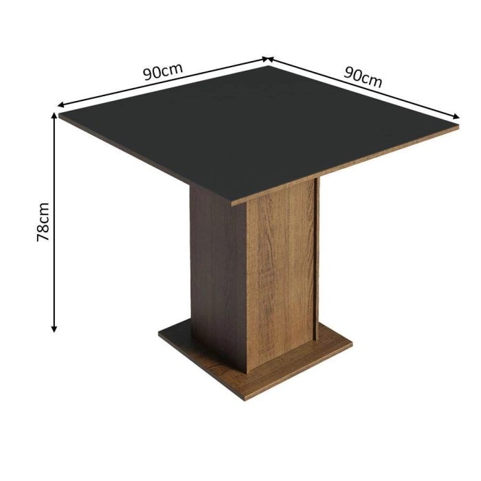 Conjunto Sala de Jantar Madesa Alana Mesa Tampo de Madeira com 4 Cadeiras – Rustic/Preto - Imagem 4
