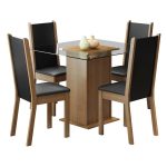 Conjunto Sala de Jantar Madesa Aline Mesa Tampo de Vidro com 4 Cadeiras - Imagem 2