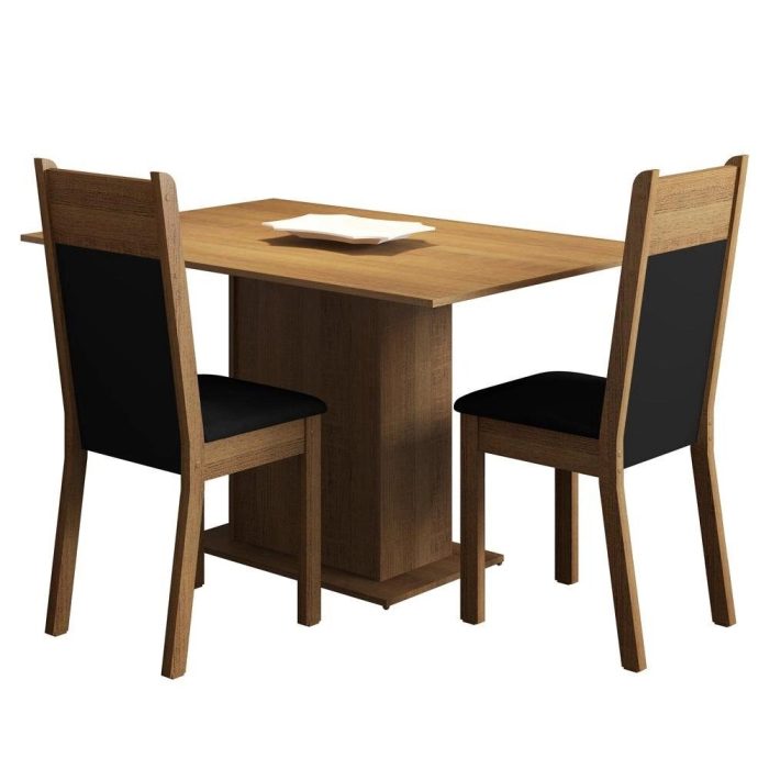 Conjunto Sala de Jantar Madesa Gabi Mesa Tampo de Madeira com 2 Cadeiras - Imagem 2