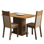 Conjunto Sala de Jantar Madesa Gabi Mesa Tampo de Madeira com 2 Cadeiras - Imagem 2