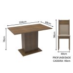 Conjunto Sala de Jantar Madesa Gabi Mesa Tampo de Madeira com 2 Cadeiras - Imagem 3