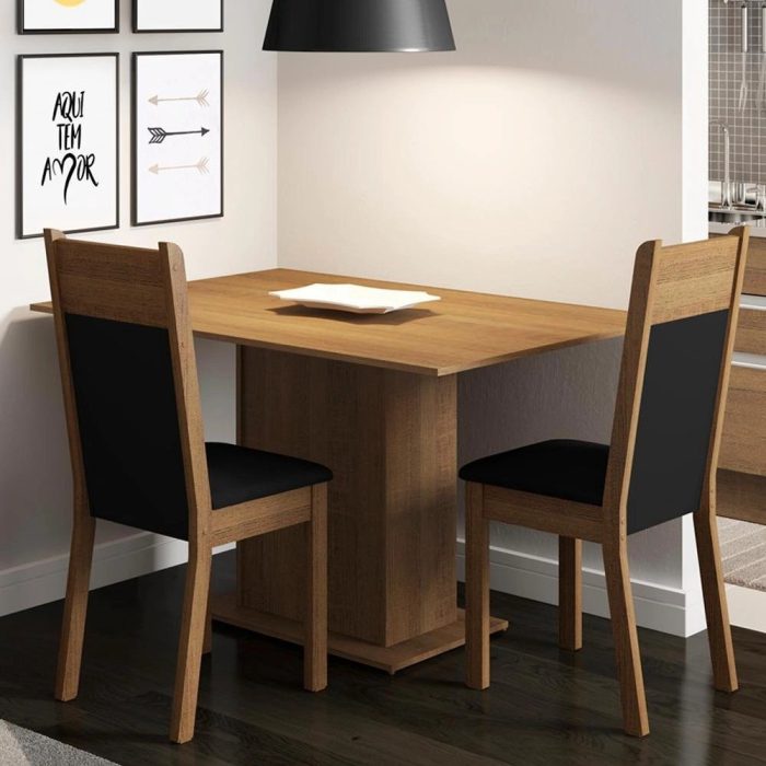Conjunto Sala de Jantar Madesa Gabi Mesa Tampo de Madeira com 2 Cadeiras - Imagem 1