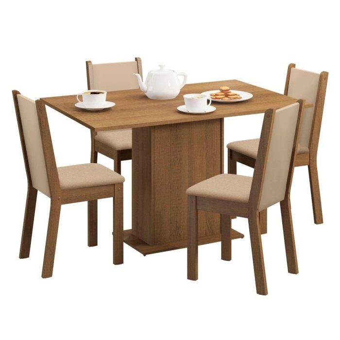 Conjunto Sala de Jantar Madesa Talita Mesa Tampo de Madeira com 4 Cadeiras - Imagem 2