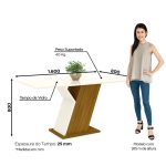 Conjunto Sala de Jantar Mesa 160cm Tampo mdf com Vidro 6 Cadeiras Zuri Casa 812 - Imagem 3