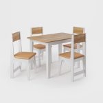 Conjunto Sala de Jantar Mesa Nicoli Retangular 110x68cm com 4 Cadeiras Delta - Imagem 2