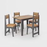 Conjunto Sala de Jantar Mesa Nicoli Retangular 110x68cm com 4 Cadeiras Delta - Imagem 2