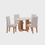 Conjunto Sala de Jantar Mesa Romantic com 4 Cadeiras Venus Viero - Imagem 2