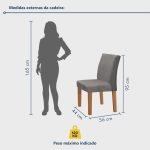 Conjunto Sala de Jantar Mesa Tampo MDF/Vidro e 4 Cadeiras Espanha Yescasa - Imagem 3