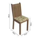 Conjunto Sala de Jantar Mesa Tampo de Madeira 4 Cadeiras Rustic/Crema/Lírio Bege Samara Madesa - Imagem 4