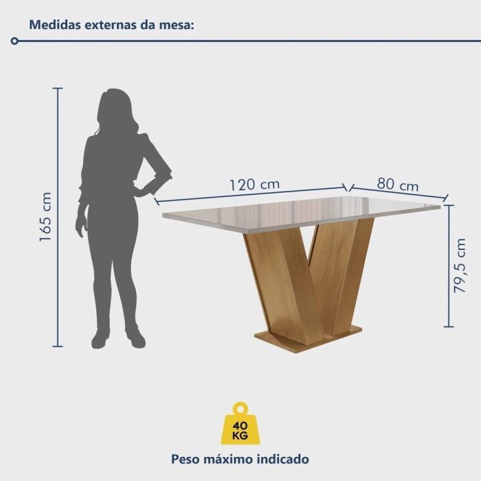 Conjunto Sala de Jantar Mesa Tampo de Vidro 4 Cadeiras Espanha Yescasa - Imagem 2