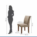 Conjunto Sala de Jantar Mesa Tampo de Vidro 6 Cadeiras Tecido Pena 84 Classic Cel Móveis - Imagem 4