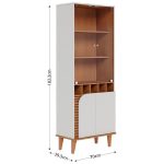 Cristaleira 2 Portas 5 Nichos Jurere Freijo Off White Matte Clb Freijo Off White Matte - Imagem 4