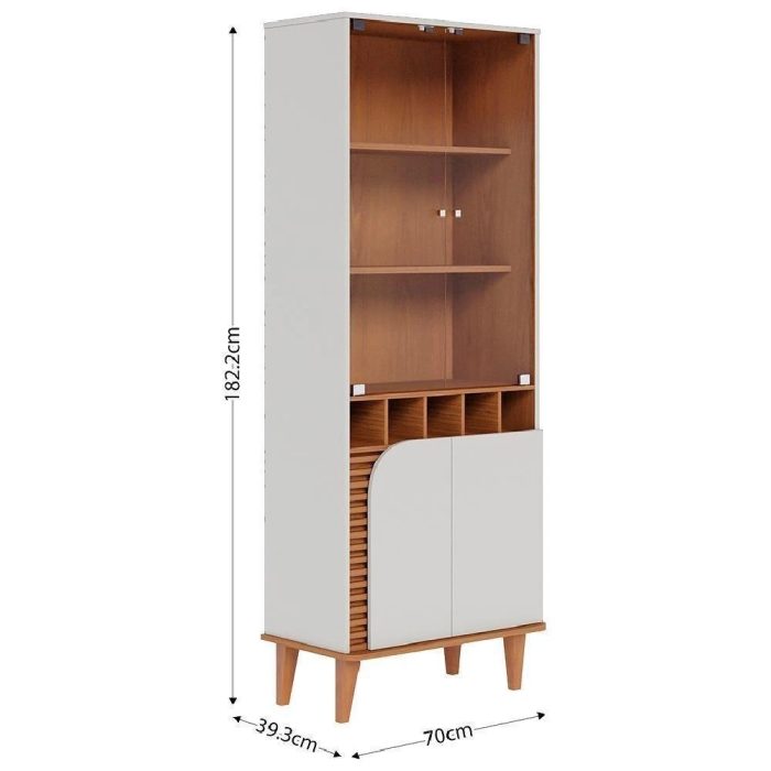 Cristaleira 2 Portas 5 Nichos Jurere Freijo Off White Matte Clb Freijo Off White Matte - Imagem 4