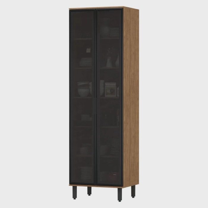 Cristaleira 2 Portas com Vidro Toscana Espresso Móveis - Imagem 2