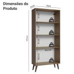 Cristaleira 70 cm 2 Portas de Vidro com Pés Cônicos RusticMarrom Madesa - Imagem 3