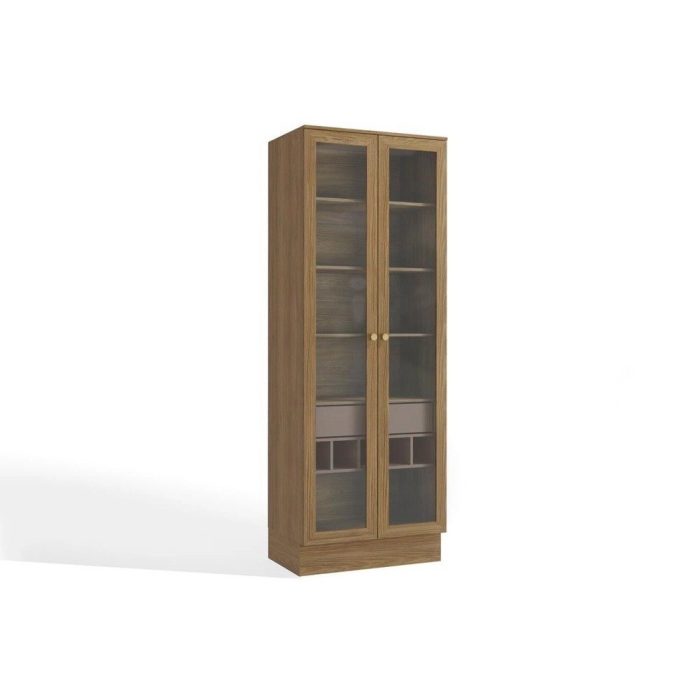 Cristaleira Sala Jantar Botanic M628 c 2 Portas de Vidro e 1 Gaveta 50cm NogueiraFendi – Kappesberg - Imagem 1