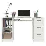 Escrivaninha Mesa para Computador Madesa Alaska 3 Gavetas 1 Porta – Branco - Imagem 4