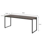 Escrivaninha Studio Carvalho Dark e Preta 180 cm - Imagem 3