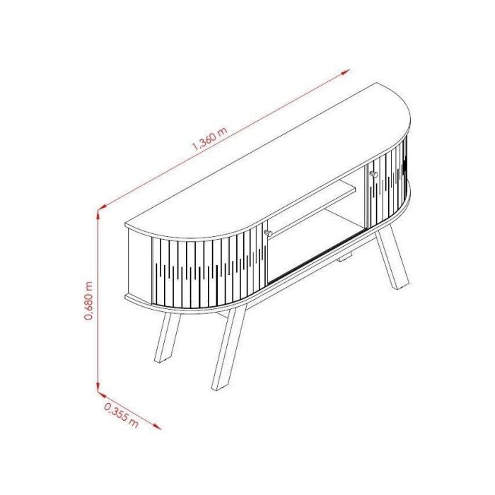 Estante Atlanta para TV até 55 polegadas – CinamomoOff White – Madetec - Imagem 3