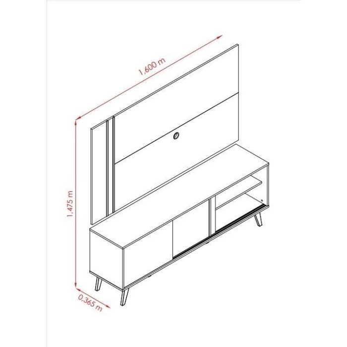 Estante Cronos para TV de até 65 polegadas – Calacata  Off White – Madetec - Imagem 2