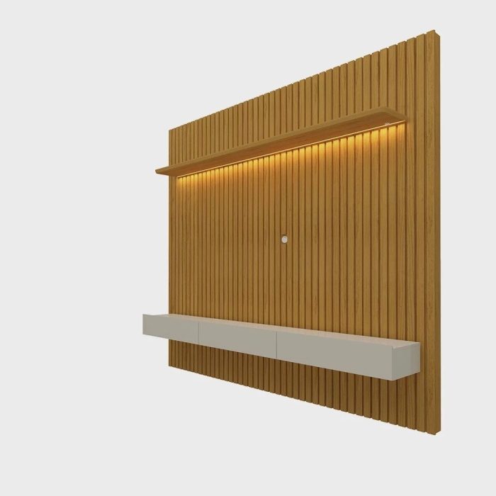 Estante Home Ripada para TV até 85 Polegadas com LED 3 Gavetas Nobre Clean - Imagem 2