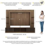 Estante Home Theater Moscou Multimóveis para TV 65 com porta de correr para Sala de Estar - Imagem 3