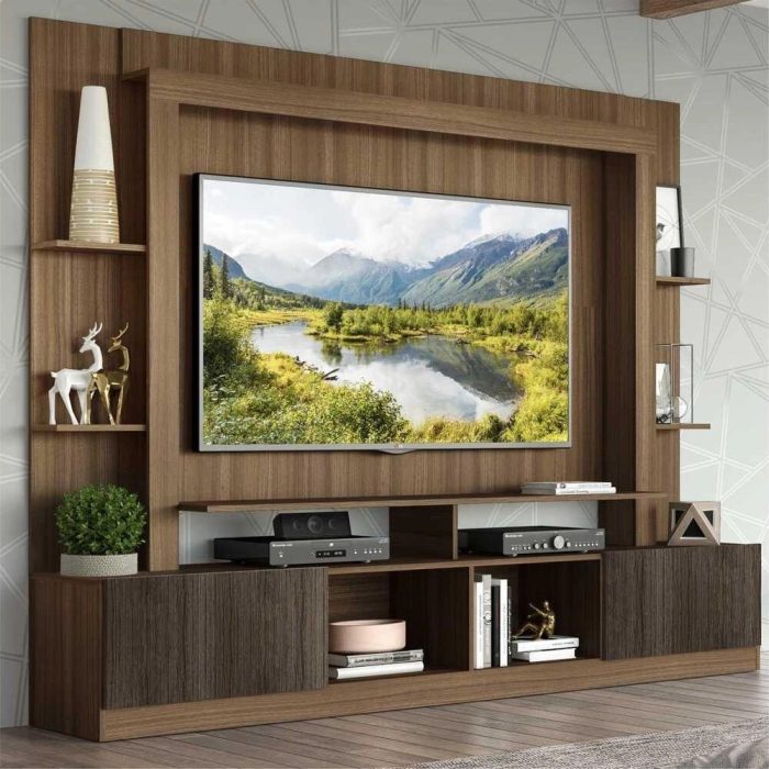 Estante Home Theater Moscou Multimóveis para TV 65 com porta de correr para Sala de Estar - Imagem 1