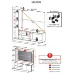 Estante Home Theater com Suporte ptv até 55” Denver Multimóveis BrancoMadeirado - Imagem 2