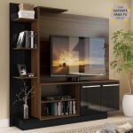 Estante Home Theater com Suporte ptv até 55” Denver Multimóveis DunaPreto - Imagem 2