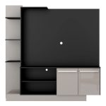 Estante Home Theater com Suporte ptv até 55” Denver Multimóveis PretoLacca Fumê - Imagem 3