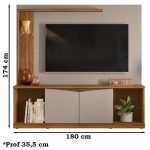 Estante Home Tv 70 Pol 180 Cm 2001141 Cinamomo Mell Grigio Mbl Cinamomo Mell Grigio - Imagem 3