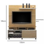 Estante Home para TV Até 60 Polegadas 1 Porta com Rodízios Star Valdemoveis - Imagem 2