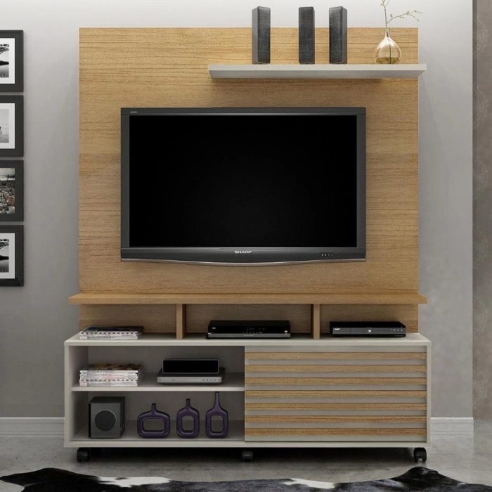 Estante Home para TV Até 60 Polegadas 1 Porta com Rodízios Star Valdemoveis - Imagem 1