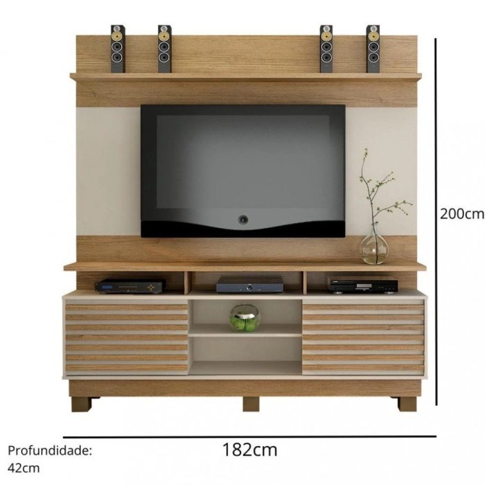 Estante Home para TV Até 60 Polegadas 2 Portas Texas Valdemoveis - Imagem 3