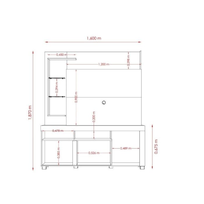 Estante Home para TV até 50 Polegadas 1 Porta Ícaro Madetec - Imagem 3