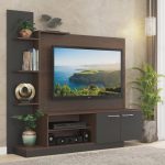Estante Home para TV até 55 Polegadas com Nichos 2 Portas Havana