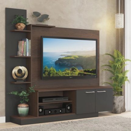 Estante Home para TV até 55 Polegadas com Nichos 2 Portas Havana