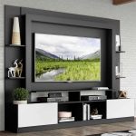 Estante Rack com Painel e Suporte TV 65 Moscou Multimóveis PretoBranco