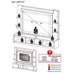 Estante Rack com Painel e Suporte TV 65 Moscou Multimóveis PretoBranco - Imagem 3