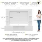Estante com Suporte para TV até 65 Multimóveis Moscou FG2747 Branca - Imagem 3